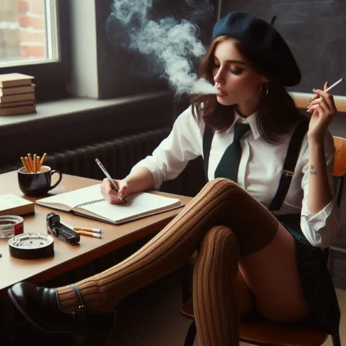 The soft glow of the desk lamp illuminated the pages of my textbooks, casting a warm ambiance in the room.